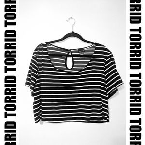 TORRID - Striped Short Sleeve Crop Top NWOT